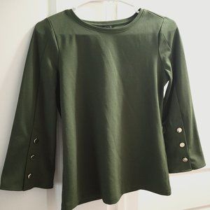 Dark Green Women's Blouse - Anne Taylor Petite Size XXS